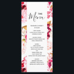 Chic Burgundy &  Rosa Blommigt Bröllop Menu Meny<br><div class="desc">Chic Burgundy Grönt &  Rosa Watercolor Blommigt Bröllop Summer eller Vår blommor med Watercolor greenery,  Modern och Script typsnitt och elegant blommigt design. Trendig och Chic Bröllop eller en händelseminnermeny! ~ Kolla min butik för att se hela bröllop-svit för den här designen!</div>