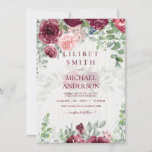 Chic Burgundy  Rosa Blommigt Greenery Bröllop