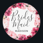 Chic Burgundy & Rosa Blommigt Utandning Bridesmaid Magnet<br><div class="desc">Chic Burgundy Grönt &  Rosa Watercolor Blommigt Wandeand Monogram Summer eller Vår blommor med Watercolor greenery,  Modern och Script typsnitt och Bröllop elegant design. Trendig och Chic Bröllop Bridesmaid magnet! ~ Kolla min butik för att se hela bröllop-svit för den här designen!</div>