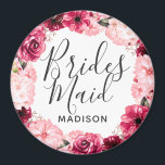 Chic Burgundy & Rosa Blommigt Utandning Bridesmaid Magnet<br><div class="desc">Chic Burgundy Grönt &  Rosa Watercolor Blommigt Wandeand Monogram Summer eller Vår blommor med Watercolor greenery,  Modern och Script typsnitt och Bröllop elegant design. Trendig och Chic Bröllop Bridesmaid magnet! ~ Kolla min butik för att se hela bröllop-svit för den här designen!</div>