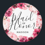 Chic Burgundy & Rosa Blommigt Utandning Maid of ho Magnet<br><div class="desc">Chic Burgundy Grönt &  Rosa Watercolor Blommigt Wandeand Monogram Summer eller Vår blommor med Watercolor greenery,  Modern och Script typsnitt och Bröllop elegant design. Trendig och Chic Bröllop Maid of honor,  magnet! ~ Kolla min butik för att se hela bröllop-svit för den här designen!</div>