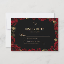 Chic Burgundy Roses Boho Wedding OSA Kort