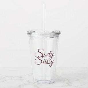 Chic Burgundy-skript sextio sassi 60:e födelsedage Take Away Mugg