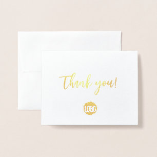 Chic Business guld logotyp Customer Tack Folierat Kort