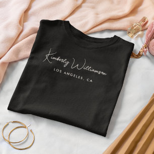 Chic Business Namnteckning skript svart T Shirt
