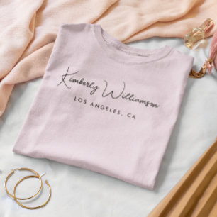 Chic Business Namnteckning skriptRosa T Shirt