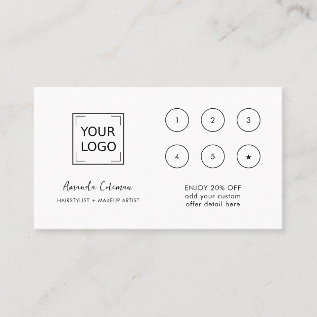 CHIC Business Reward 6 Slår Logotyp vit BLACK Visitkort (Framsida)