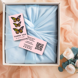 Chic Butterflies Customer Order Tack QR-kod Visitkort