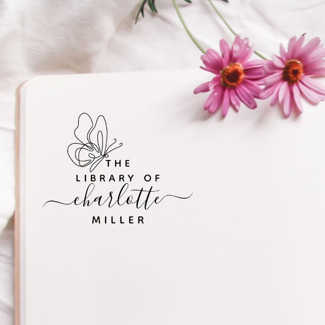 Chic Butterfly från Bibliotek i Anpassningsbar Bok Stämpel (Skapare uppladdad)