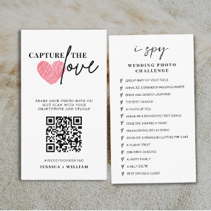 Chic Calligraphy Bröllop Capture the Kärlek QR Cod Tilläggskort