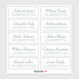 Chic Calligraphy Bröllop Guest Adressetiketters Klistermärken