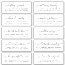 Chic Calligraphy Bröllop Guest Adressetiketters