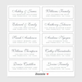 Chic Calligraphy Bröllop Guest Adressetiketters Klistermärken