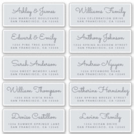 Chic Calligraphy Bröllop Guest Adressetiketters Klistermärken