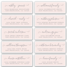 Chic Calligraphy Bröllop Guest Adressetiketters Klistermärken