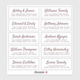 Chic Calligraphy Bröllop Guest Adressetiketters Klistermärken