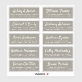 Chic Calligraphy Bröllop Guest Adressetiketters Klistermärken