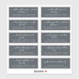 Chic Calligraphy Bröllop Guest Adressetiketters Klistermärken