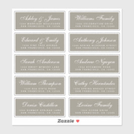 Chic Calligraphy Bröllop Guest Adressetiketters Klistermärken