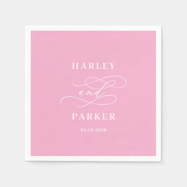 Chic Calligraphy Bröllop Rehearsal Förlovning Pappersservett