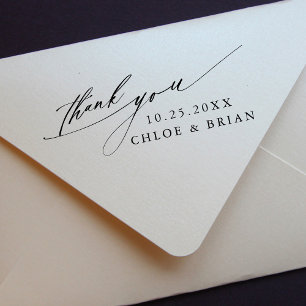 Chic Calligraphy Bröllop Tack Självfärgande Stämpel
