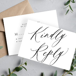 Chic calligraphy bröllop vänligen svara på budgetO Anteckningskort