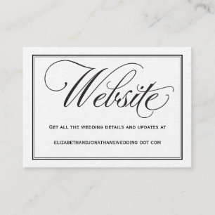 Chic Calligraphy Bröllop webbplats - informationsk Tilläggskort