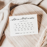 Chic Calligraphy Elegant bröllop Advice Card Vykort<br><div class="desc">Det här elegant bröllop-telefonjokertecknet för chic är perfekt för ett orustiskt bröllop. Den enkla och elegant designen har skript av typen klassisk och finare i svartvitt. Ändra ordalydelsen till kostym vid alla livshändelser. De här korten är perfekter för bröllop, möhippa, babydusch, studentfest och mycket mer. Anpassa korten med namn från...</div>