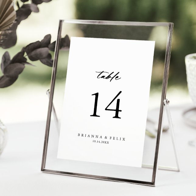 Chic Calligraphy Elegant bröllop Bordsnummer (Skapare uppladdad)