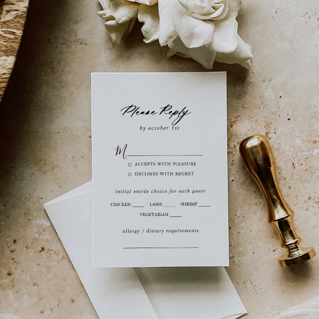 Chic Calligraphy Elegant bröllop Menu Choice OSA (Skapare uppladdad)
