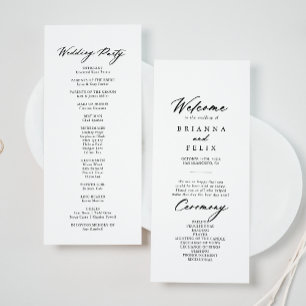 Chic Calligraphy Elegant bröllop Program