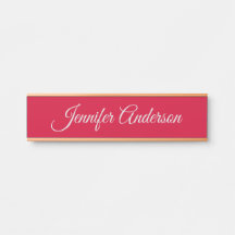 Chic Calligraphy Elegant Cherry Red Personlig