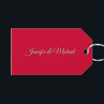 Chic Calligraphy Elegant Cherry Red Personlig Presentetikett<br><div class="desc">Tittar du för en vacker kalligrafi med en estetisk handstil? Den här enkla,  öga-fångstdesignen är till för dig.</div>