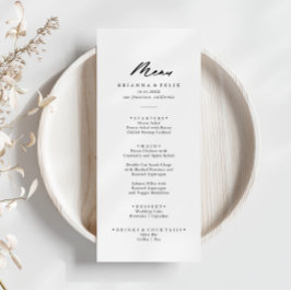 Chic Calligraphy Elegant Dinner Meny