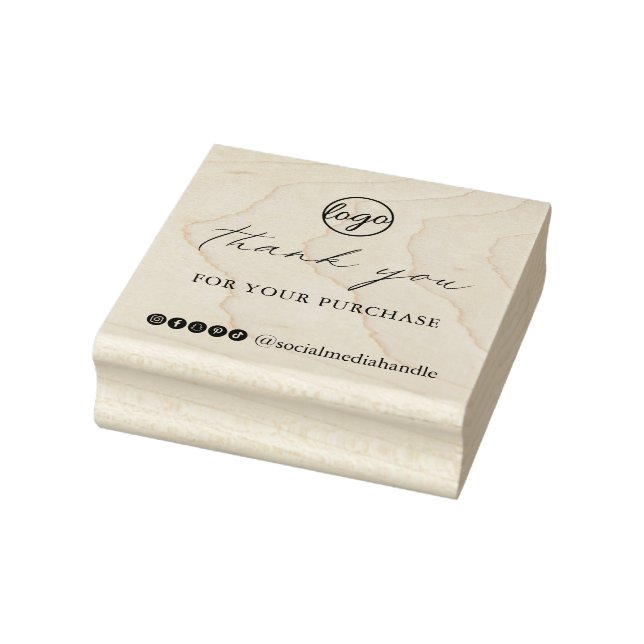 Chic Calligraphy Elegant Logotyp Tack Business Stämpel (Stämpel)