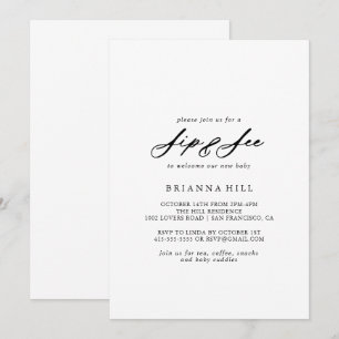 Chic Calligraphy Elegant Sip and See Inbjudningar
