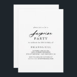 Chic Calligraphy Elegant Surprise Party Inbjudningar<br><div class="desc">Den här eleganten för kalligrafi i chic är en perfekt för en modern födelsedag,  pension eller något överraskande party. Den enkla och elegant designen har skript av typen klassisk och finare i svartvitt.</div>
