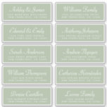 Chic Calligraphy Grönt Guest-Adressetiketter Klistermärken<br><div class="desc">Enkel att anpassa, namn och adress/enskilda bröllop-adressetiketter för gäster. De här chiska, moderna och enkla bröllopsgästadressetiketterna har dina gästnamn i vit, elegant, handskriven manusgrafi och modern typografi på en lagergrön bakgrund. Lägg bara till er enskilda gäst bröllop namn och adress. Enbart designad för dig av Lycklig Dolphin Studio. Kontakta oss...</div>