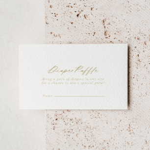 Chic Calligraphy Guld Diaper Raffle Biljett Tilläggskort