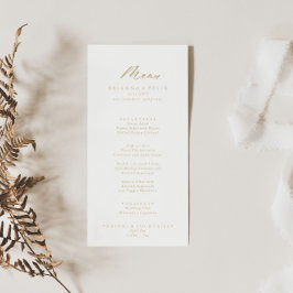 Chic Calligraphy Guld Dinner Menu Meny