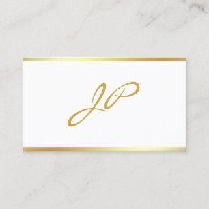 Chic Calligraphy-handskript Guld Monogram Visitkort