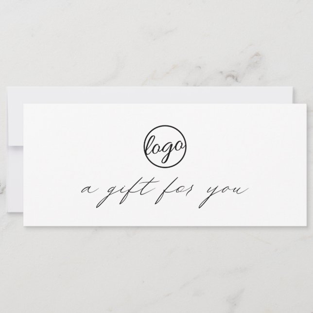 Chic Calligraphy Logotyp Business Gift-certifikat (Framsida)