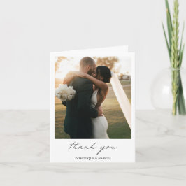 Chic Calligraphy Minimal Photo Simple Bröllop Tack Kort