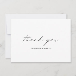 Chic Calligraphy Minimalist Simple Elegant bröllop Tack Kort