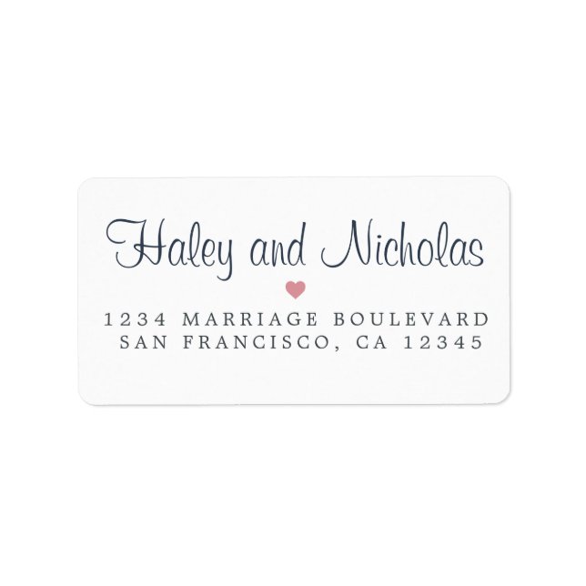 Chic Calligraphy Namn Bröllop Returadress Adressetikett (Framsidan)