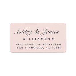 Chic Calligraphy Namn Pastel Rosa Returadress Adressetikett