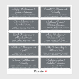 Chic Calligraphy Off-Black Guest-Adressetiketter Klistermärken