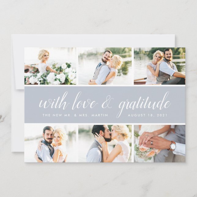 Chic Calligraphy | Photo Collage Bröllop Tack (Framsida)