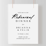 Chic Calligraphy Rehearsal Dinner Welcome Sign Poster<br><div class="desc">Välkomstskylten för kalligrafi i chic är perfekt för en rustisk bröllop-repetition. Den enkla och elegant designen har skript av typen klassisk och finare i svartvitt.</div>