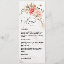 Chic Calligraphy Rosa Blommigt Bröllop